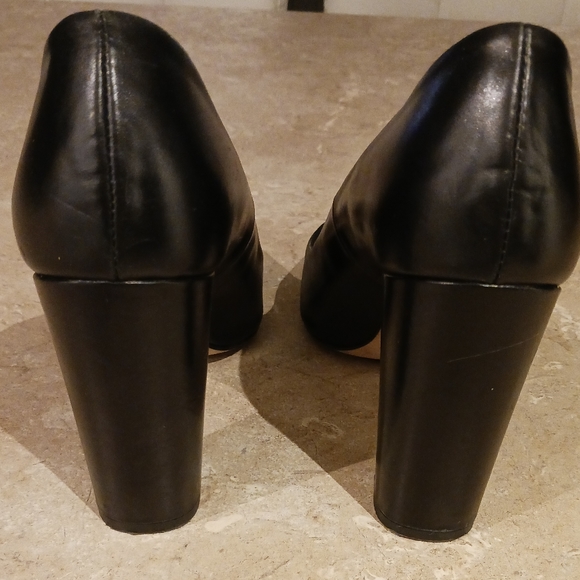 Zara Black Pointy Toe Block Heels - Picture 7 of 15